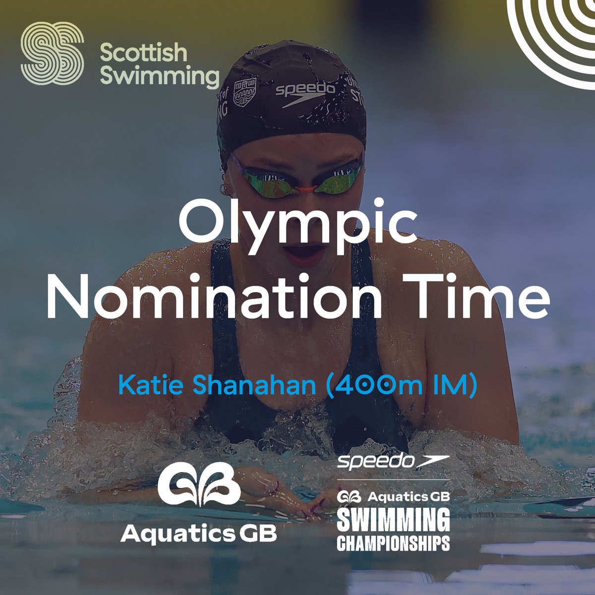 🚨Olympic Nomination Standard! Katie Shanahan (@UofSSwim) sets a time under the Olympic Nomination Standard in the 400m IM on her way to British silver 🥈 Congratulations Katie!! 🇫🇷