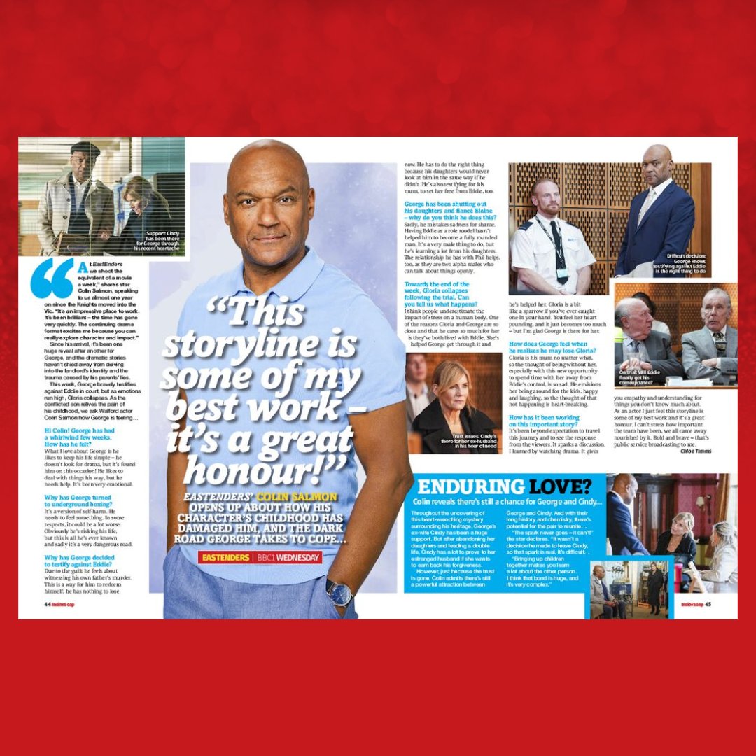 The brilliant @colinsalmon24 talks to us about the fallout from evil Eddie's murder trial in #EastEnders next week. Get a sneak peek of his interview here: insidesoap.co.uk/interviews/geo…