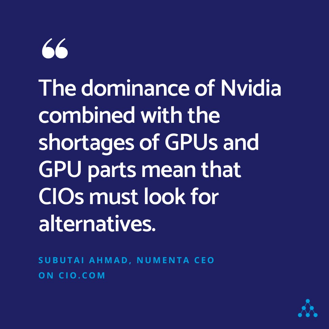 Are CPUs coming back into the picture for large-scale AI inference? Numenta's platform, NuPIC, is enabling companies to run large AI workloads on CPUs - no GPUs required.

Request a demo to learn more: numenta.com/demo