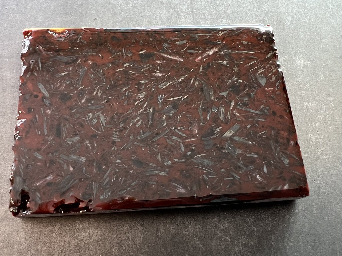 carboncleanup's tweet photo. The new „blood red“ carbon fiber needle edition 😀 by Carbon Cleanup - looks like a healthy blueberry Muesli bar 😁 -> And yes, you get distinct, recycled ♻️ CO2 neutral carbon fiber performance in green panels structural integrity in sheet moulding applications 🌱🌎 https://t.co/Z1VKhfidPT
