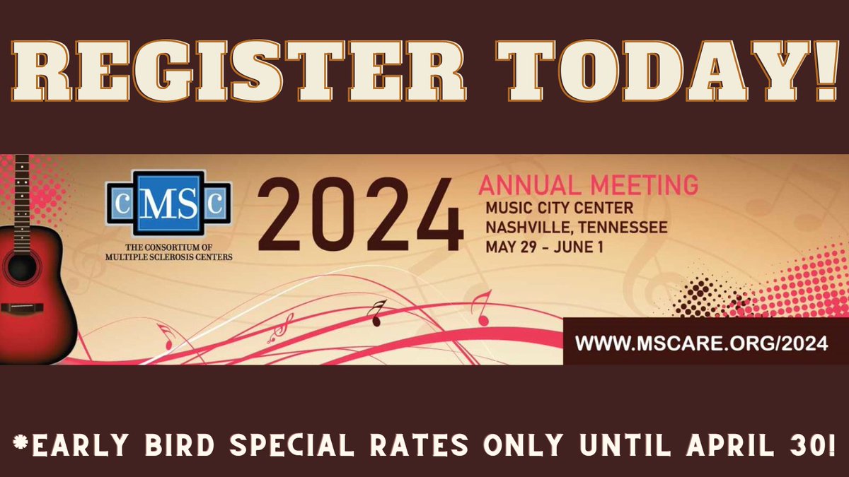 The leading research and educational conference for multiple sclerosis healthcare professionals in North America, the CMSC 38th Annual Meeting, returns to Nashville, TN, 5/29 - 6/1, 2024 at the Music City Center. Register today! eurekalert.org/news-releases/…