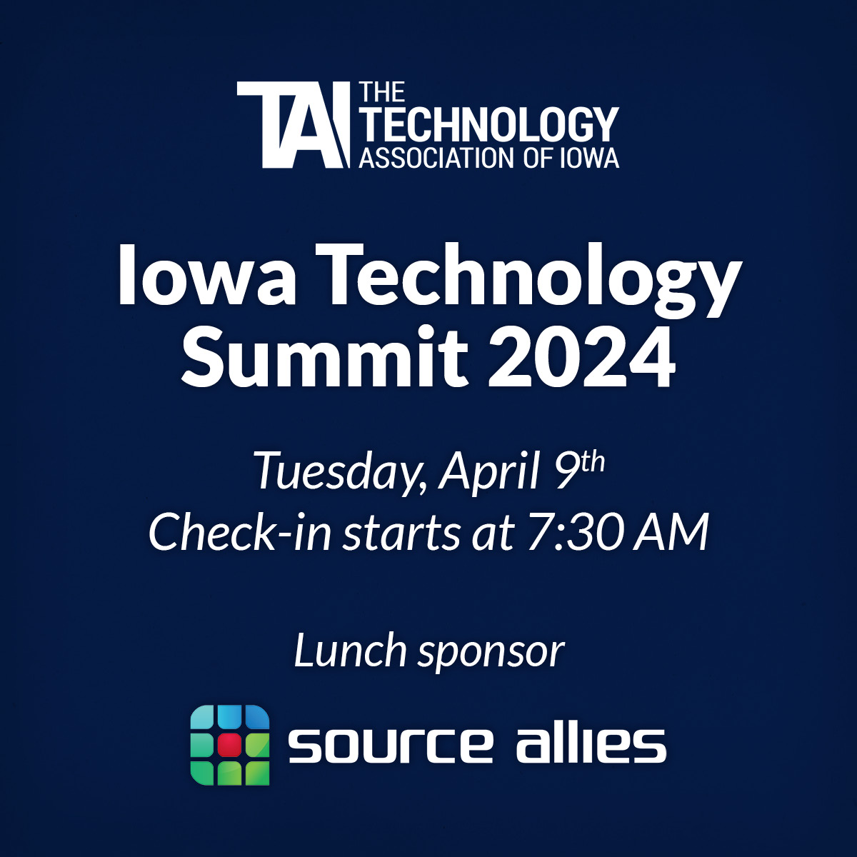 SourceAllies's tweet image. It&apos;s almost time for #IowaTechnologySummit2024 and Source Allies is proud to be the lunch sponsor for this event. 
We are excited to be part of this gathering to #UniteIowaTech !
👉 Agenda &amp;amp; registration details: technologyiowa.org/iowa-technolog…