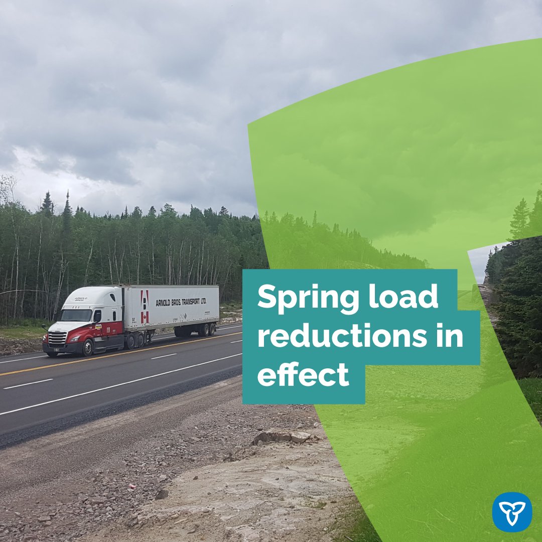 Attention Truck Drivers: 

Find out about spring load restrictions in real time on the <a href="/511Ontario/">511Ontario</a> interactive map. Just click Truck and Bus Info. 

Ontario.ca/511