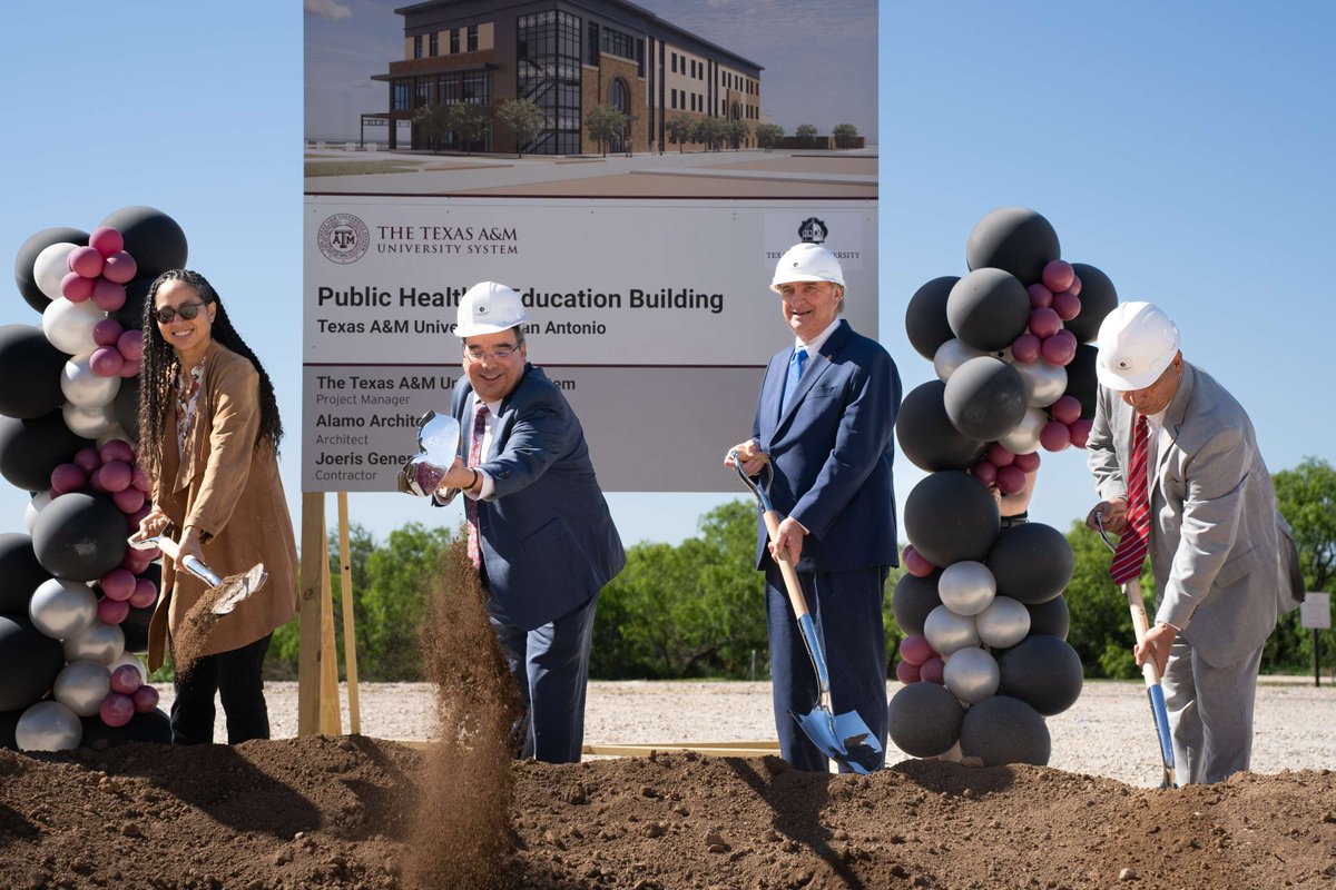 Today we celebrated the groundbreaking for the new Public Health and Education Building at A&M-San Antonio! This new building will expand the school’s medical research to allow future healthcare professionals to improve services and close health inequities in San Antonio. #TAMUSA