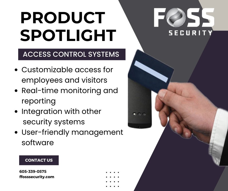 FossSecurity's tweet image. Whether you&apos;re managing a small office or a large industrial facility, our Access Control Systems are tailored to meet your specific security needs. 
#FOSSSecurity #AccessControl #BusinessSecurity #SiouxFalls