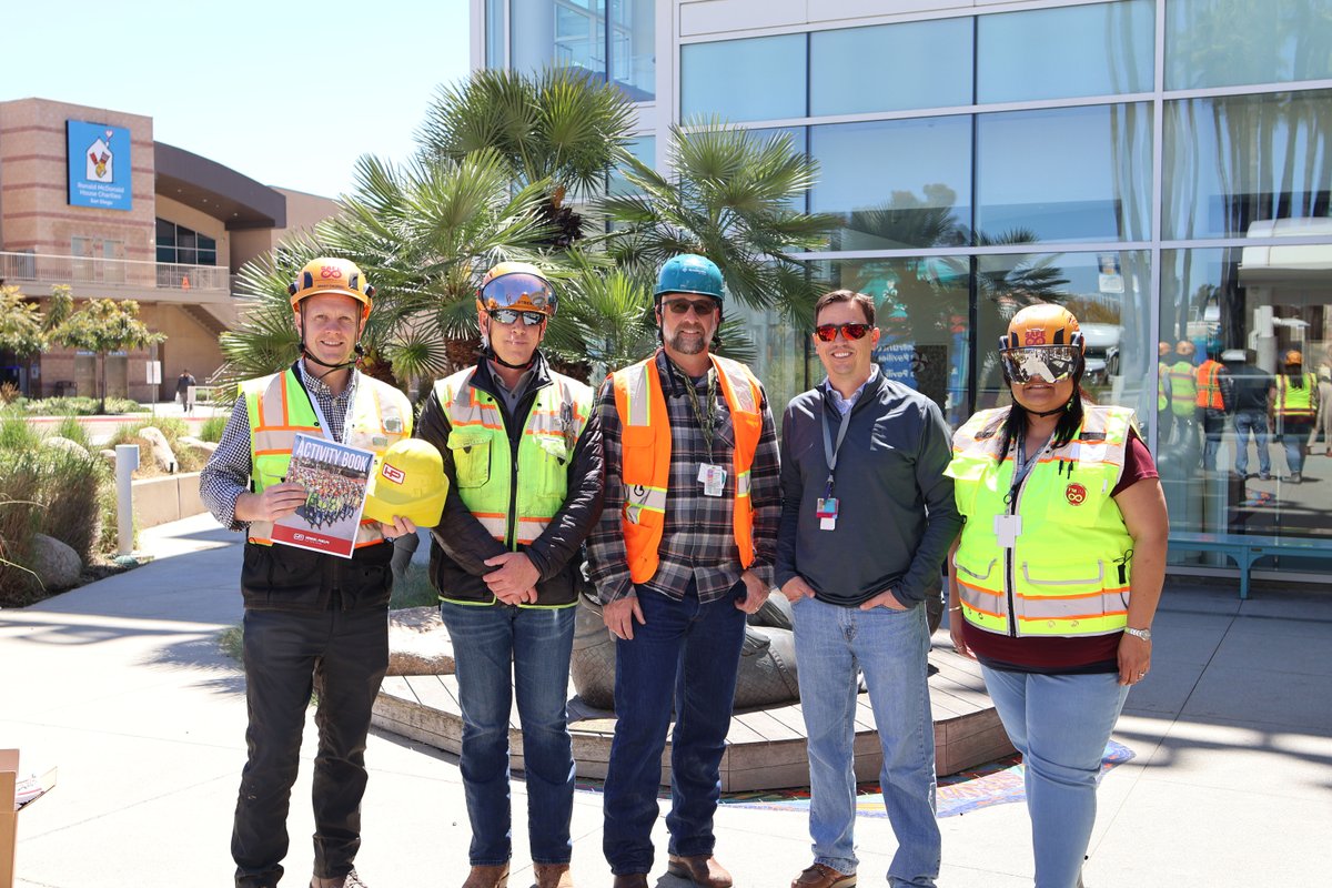 In case you missed it, we're building a new 7-story ICU/Emergency Services Pavilion!🏥 Our construction partner, @henselphelps, has not only been working hard on-site, but also educating our patients on their work. They even brought toys for them to enjoy in their rooms. 🚜⚒️