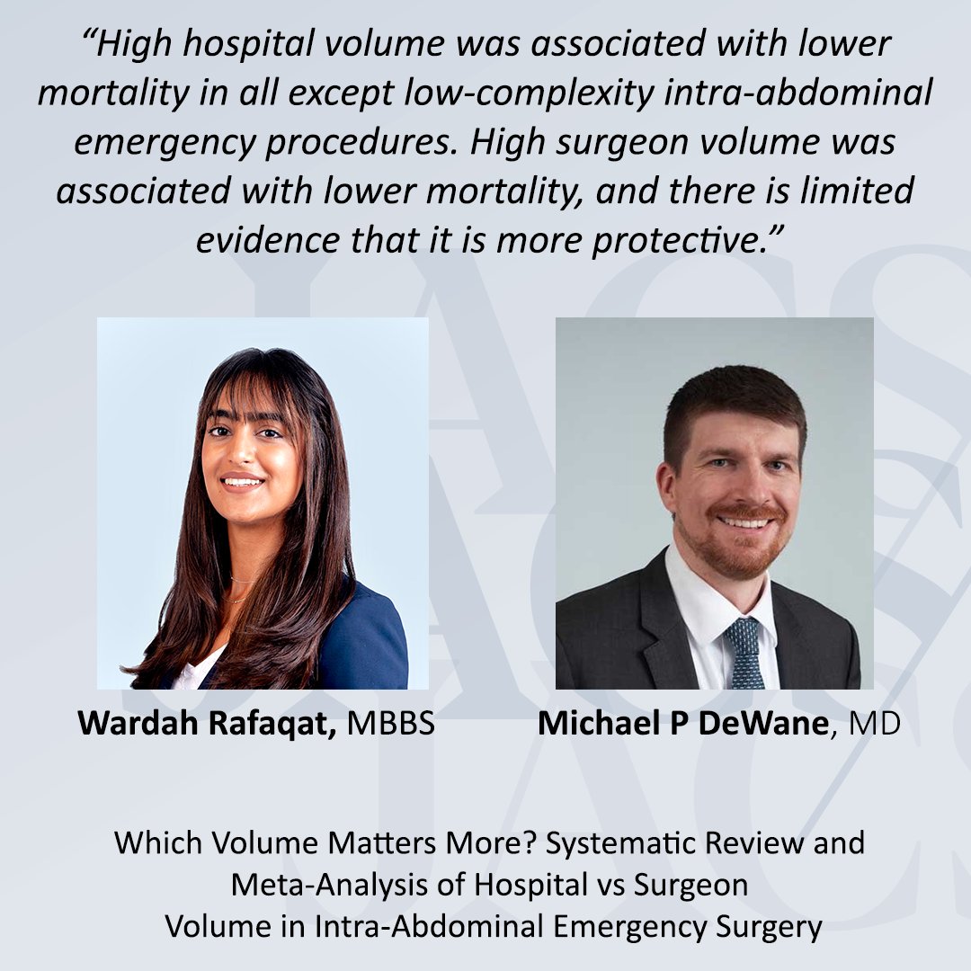Read this #HotJACS article today! 🔥Which Volume Matters More? Systematic Review and Meta-Analysis of Hospital vs Surgeon Volume in Intra-Abdominal Emergency Surgery journals.lww.com/journalacs/ful…