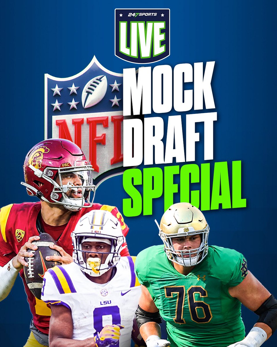 🚨247Sports LIVE🚨 MOCK DRAFT SPECIAL! @cpetagna247 and CBS Sports’ NFL Draft Expert @ryanwilsonCBS mock draft the entire first round of the 2024 NFL Draft. 🔥 Tune in at 4pm CT! 📺 WATCH: youtube.com/watch?v=rkabhV…