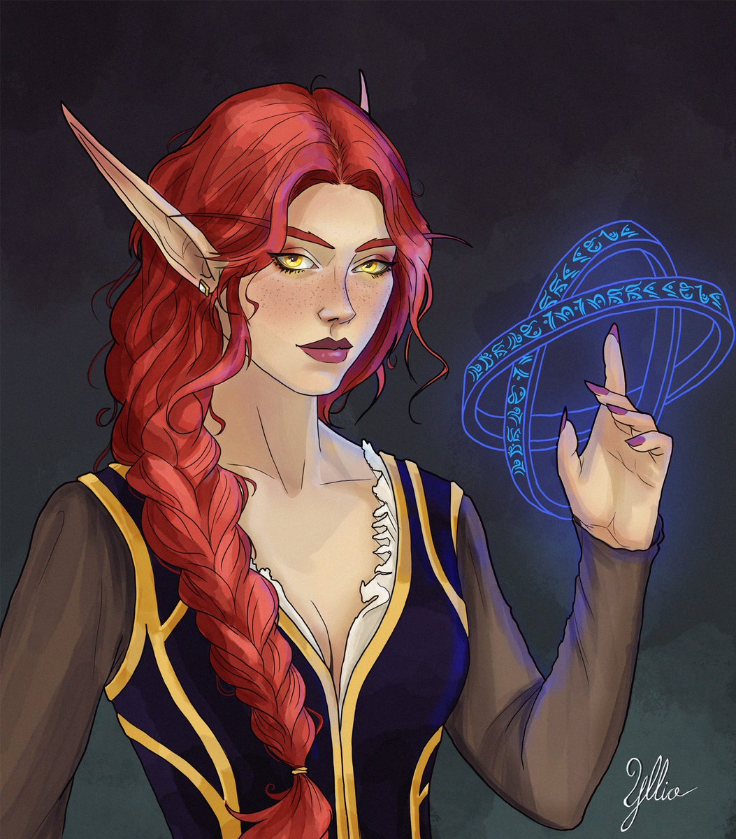 Hi everyone!

This is Idril Susurra Alba, a sin'dorei artificer wizard.
Commission for @Idril_Susurra

I hope you like it! 🩷

#bloodelf #Wow #worldofwarcraft #sindorei #elf #wizard #fantasy #fantasyart #commission #portrait #illustration #magic #SupportHumanArtists #mage #runes
