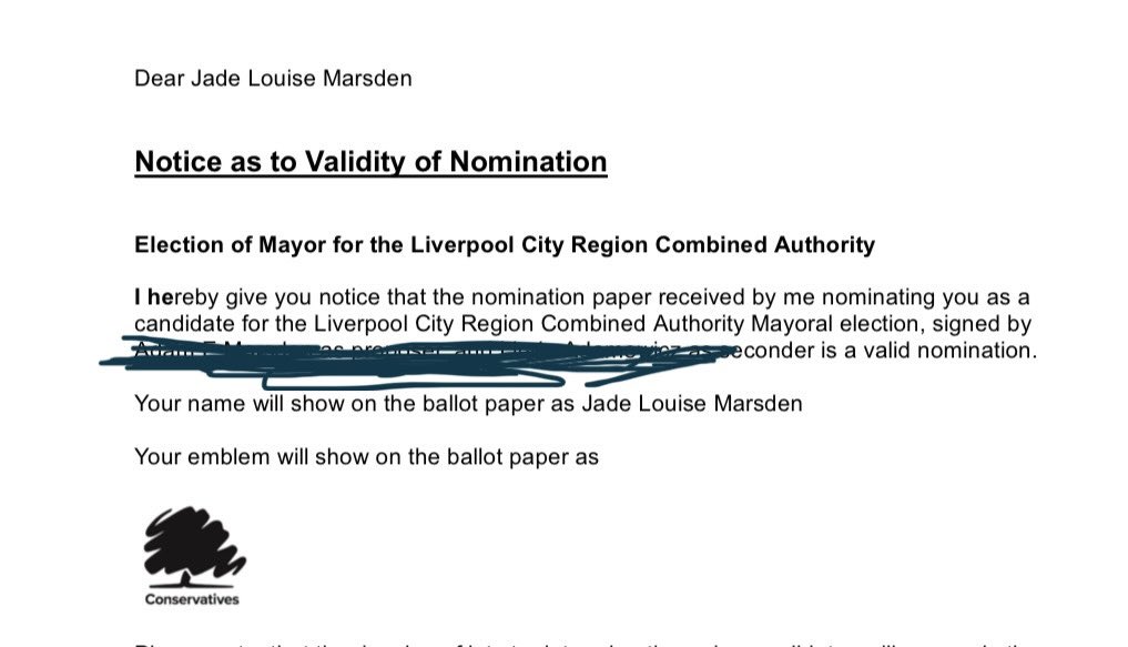 I’m now officially a combined authority candidate for The Conservative Party in Liverpool City Region!