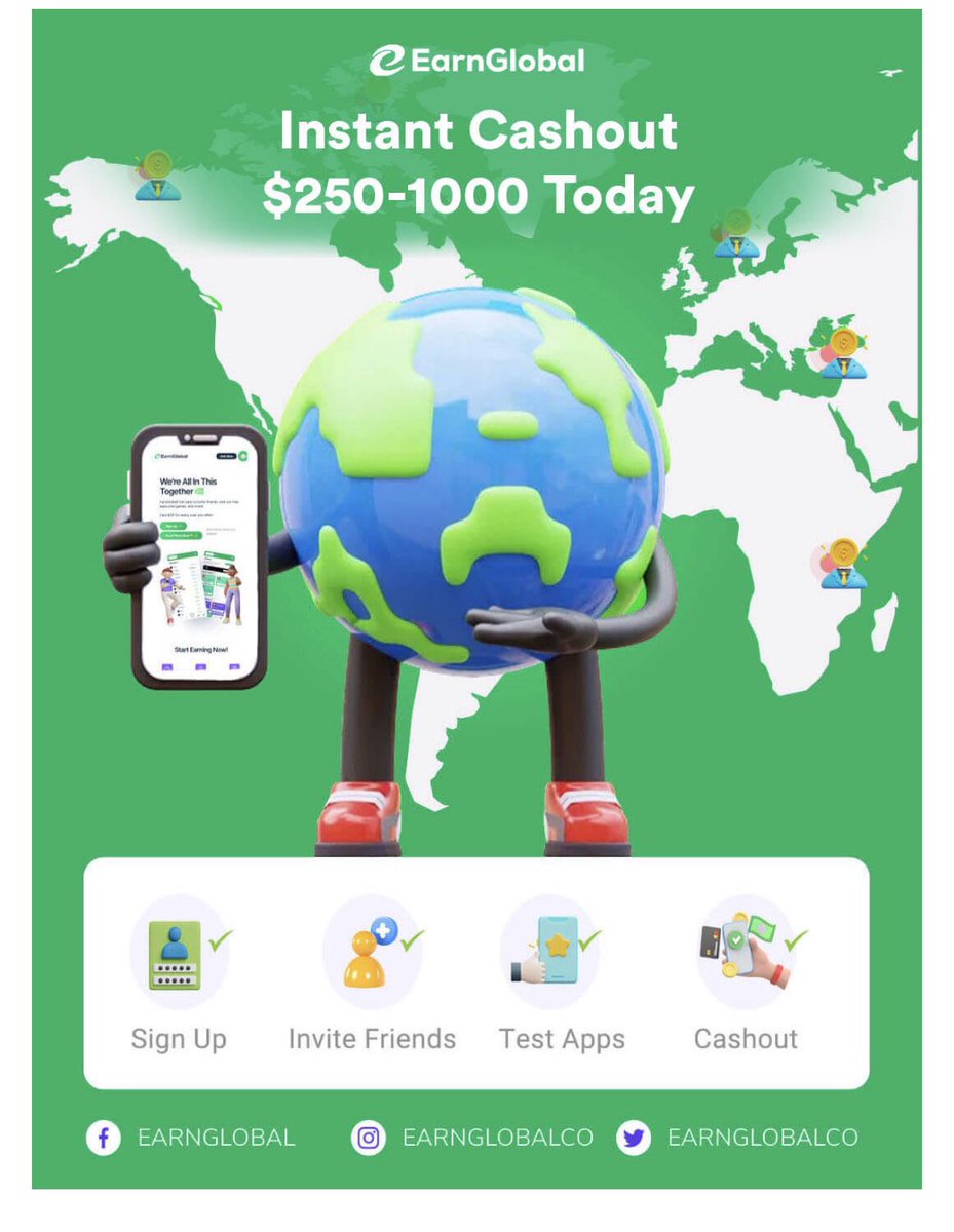 NevaehWashing13's tweet photo. Join EarnGlobal 🌎 Earn fast cash from anywhere!  Click the link below or in my bio to get started. 💰 You even get a $25 bonus when you join! https://t.co/3KjR2Kevyj