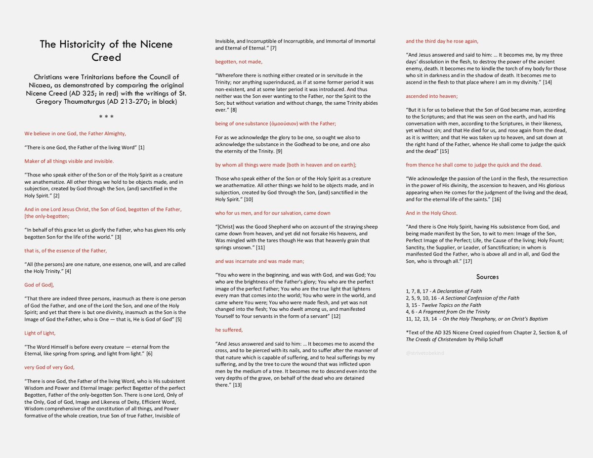 That’s not true. Here’s a graphic comparing the teachings of an Ante-Nicene Father and the Council of Nicaea.