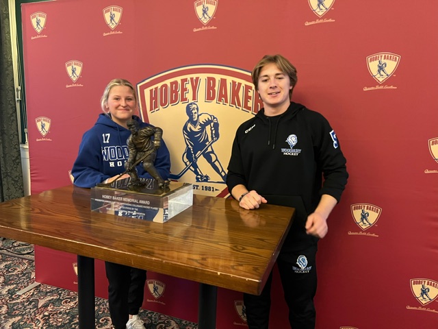 Thank you to <a href="/mnwildPR/">Minnesota Wild PR</a>  for recognizing  Olivia Mishacoff  <a href="/WBGirlsHockey/">Woodbury Girls Hockey</a> and Mason Rudin <a href="/WDBYHockey/">WoodburyHSHockey</a> as the Woodbury High School Hockey Hobey Baker Character Award winners for 2024. 👋👋