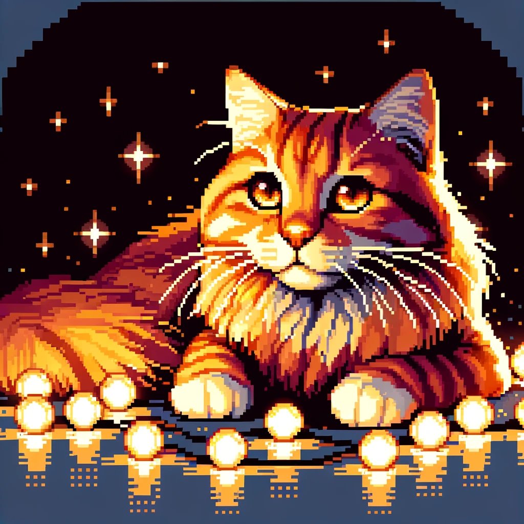 cocopixelteam's tweet photo. Bajo la Luna
En el quieto jardín, el gato soñaba, bajo la luna, su pelaje brillaba. Con las estrellas, sus ojos danzaban, en silencio, la noche acariciaban.
#pixelart #pixelartist https://t.co/fK6IPmFyKE