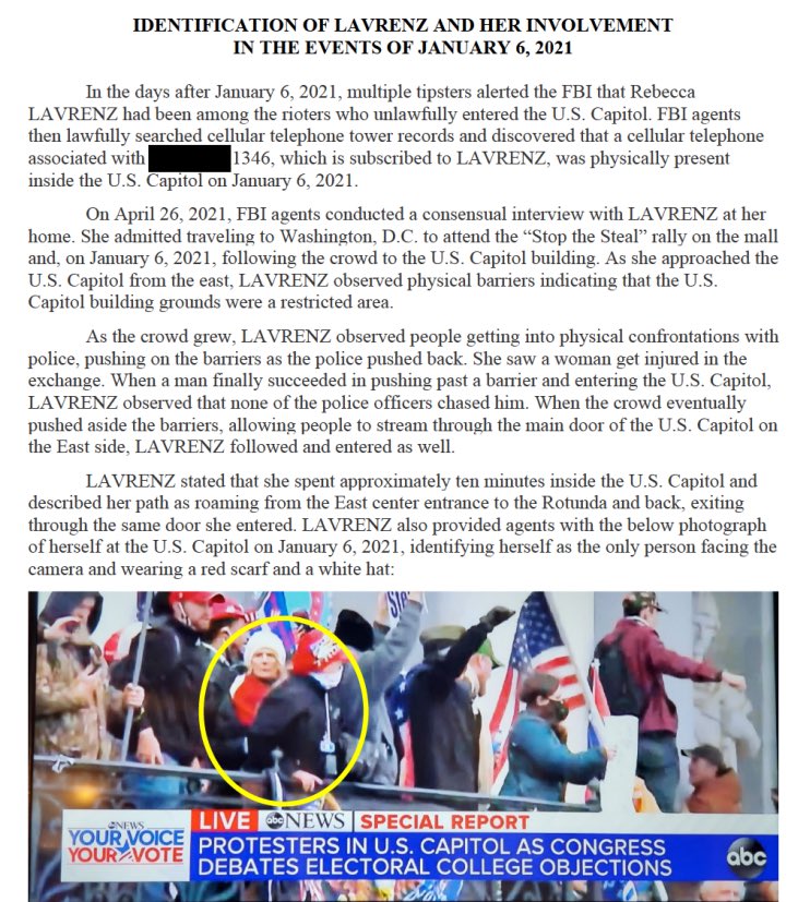 Rebecca Lavrenz is a 72-year-old great-grandmother facing 1 year in prison and $210,000 in fines. Her crime? Peacefully entering the Capitol building on January 6th for 10 minutes & praying… She has no criminal record, engaged in 0 property damage and 0 violence. She is a