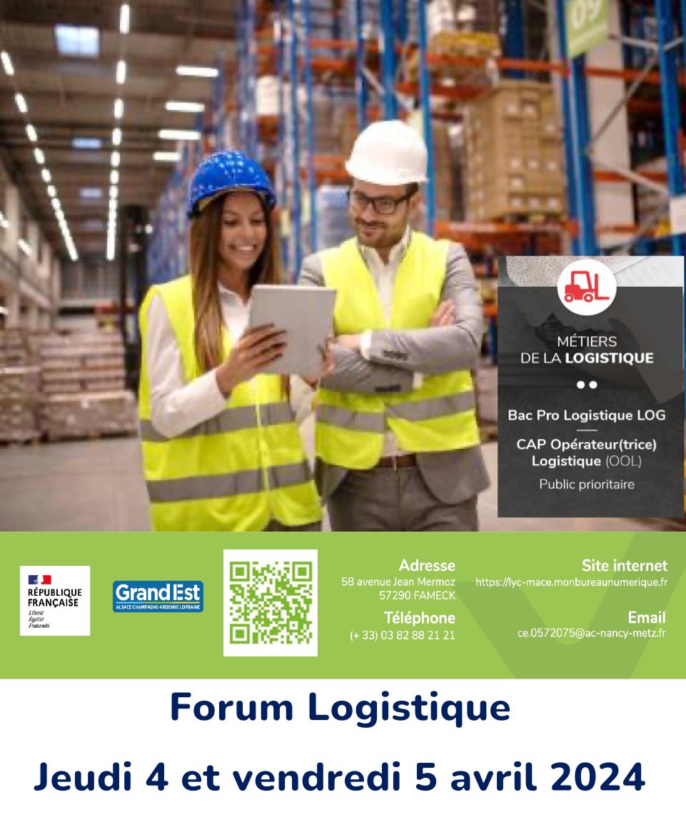 LyceeJeanMace's tweet photo. Forum Logistique @lyceejeanmace 4ème édition ! + de 400 collégiens découvrent les plateaux techniques 👷🏻♀️👷🏽♂️ et les entreprises et métiers présentés par des pros 👍 Bravo et merci à tous ! #alternance #CIRFA @AFT_TL @RecrutemenTerre @acnancymetz @Dsden57 @MarineNationale https://t.co/M8HWen4VVj