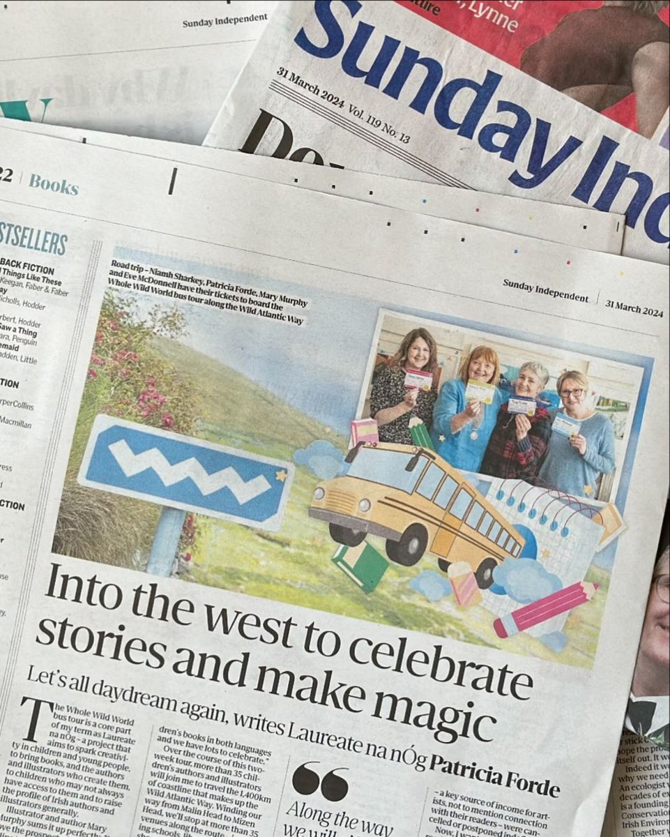 “This is a golden era for Irish children’s books in both languages and we have lots to celebrate.” The Whole Wild World bus tour lead by @LaureatenanOg @PForde123 is heading off soon! Hear more from the authors & illustrators taking part! @Independent bit.ly/3xmGGGA