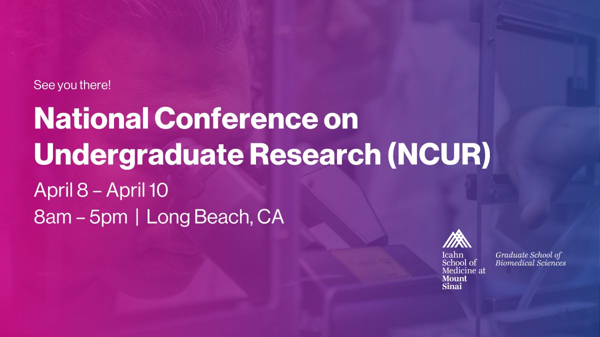 We look forward to meeting the next generation of scientists and health professionals at the National Conference on Undergraduate Research (NCUR) on April 8-10! Chat with us to learn more about our programs!