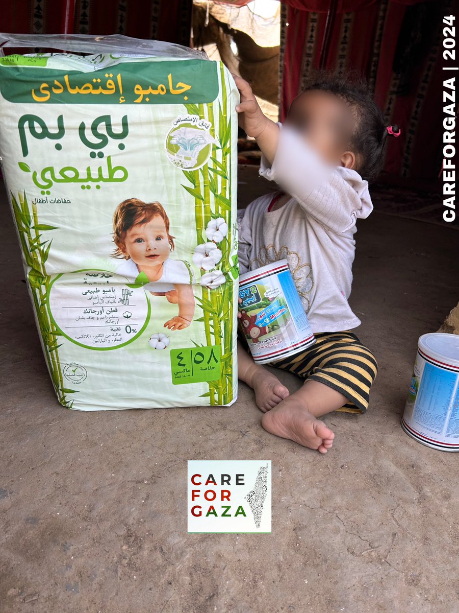 CareForGaza's tweet photo. We have provided baby diapers and instant formula milk to the families with babies and children.

With the life getting even harder in Gaza and the population enduring the suffering, your support provides a lifeline to those in need. https://t.co/H2HLFjsTI5