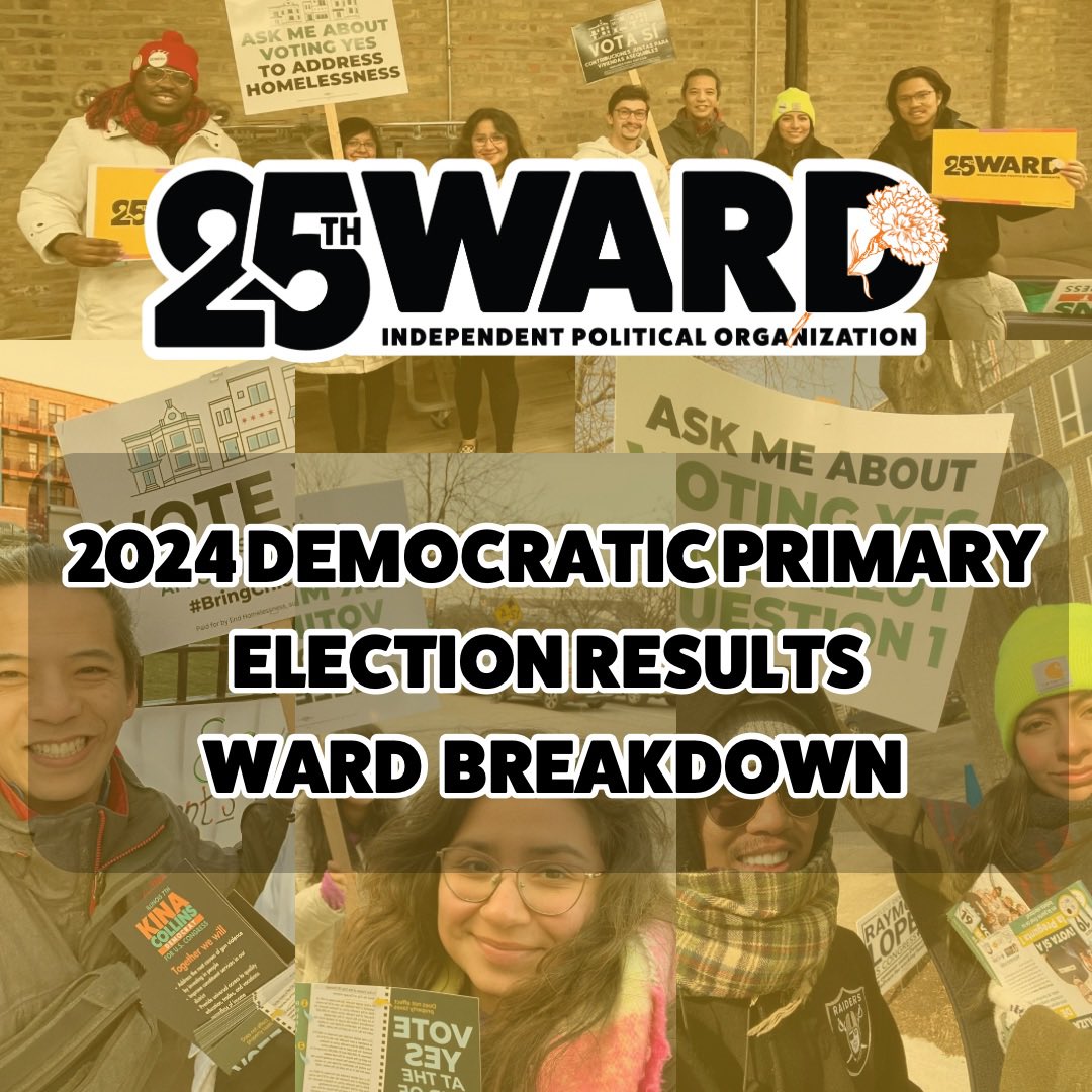 25thWardIPO's tweet photo. TAKE A LOOK: Now that the votes have been tallied, and 100% of precincts are in, we wanted to show you the ward breakdown of the 25th Ward election results.
🧵 ⬇️ https://t.co/XzC3ZlqPsK
