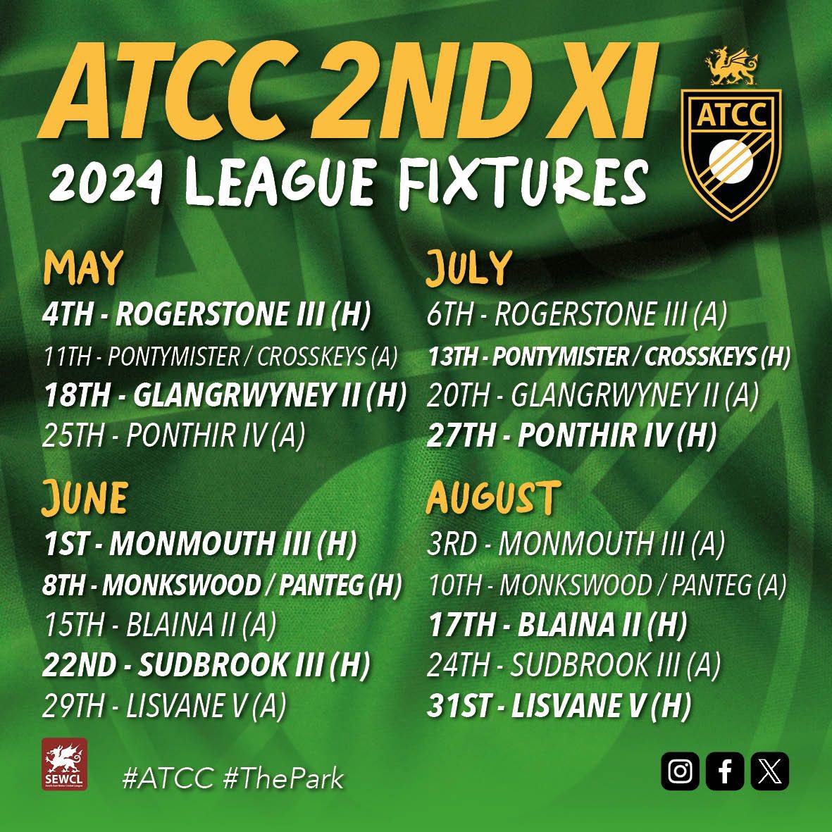 ⏰ ONE MONTH TO GO… ⏰ …until the 2024 @SEWCLeague season. #ATCC 🏏