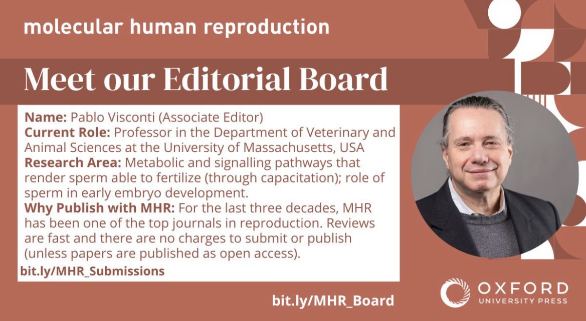MHR_ReprodSci's tweet photo. Here is the #MeetourEditorialBoard series 🔥
Spotlight on the Associate Editor Pablo Visconti
#meetthescientist #reproduction #MHR #metabolism #sperm #capacitation #earlyembryodevelopment
@ESHRE @OUPMedicine @UMass https://t.co/bOLLScLyVG