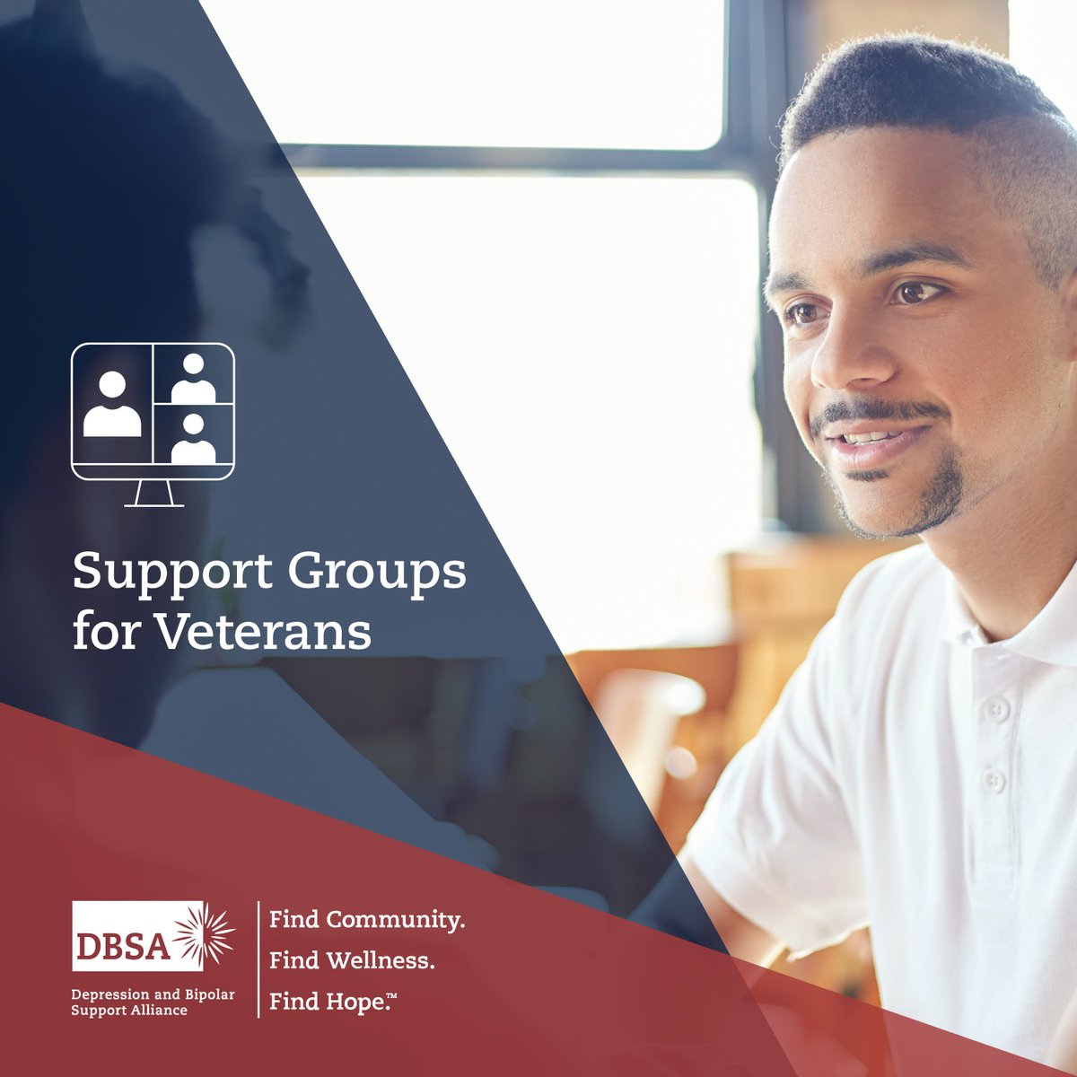 Find support from others living with depression or bipolar disorder in one of DBSA’s online or in-person Veteran support groups. These groups offer participants the chance to discuss shared experiences and find community with others walking a similar path. bit.ly/3vrJUbq