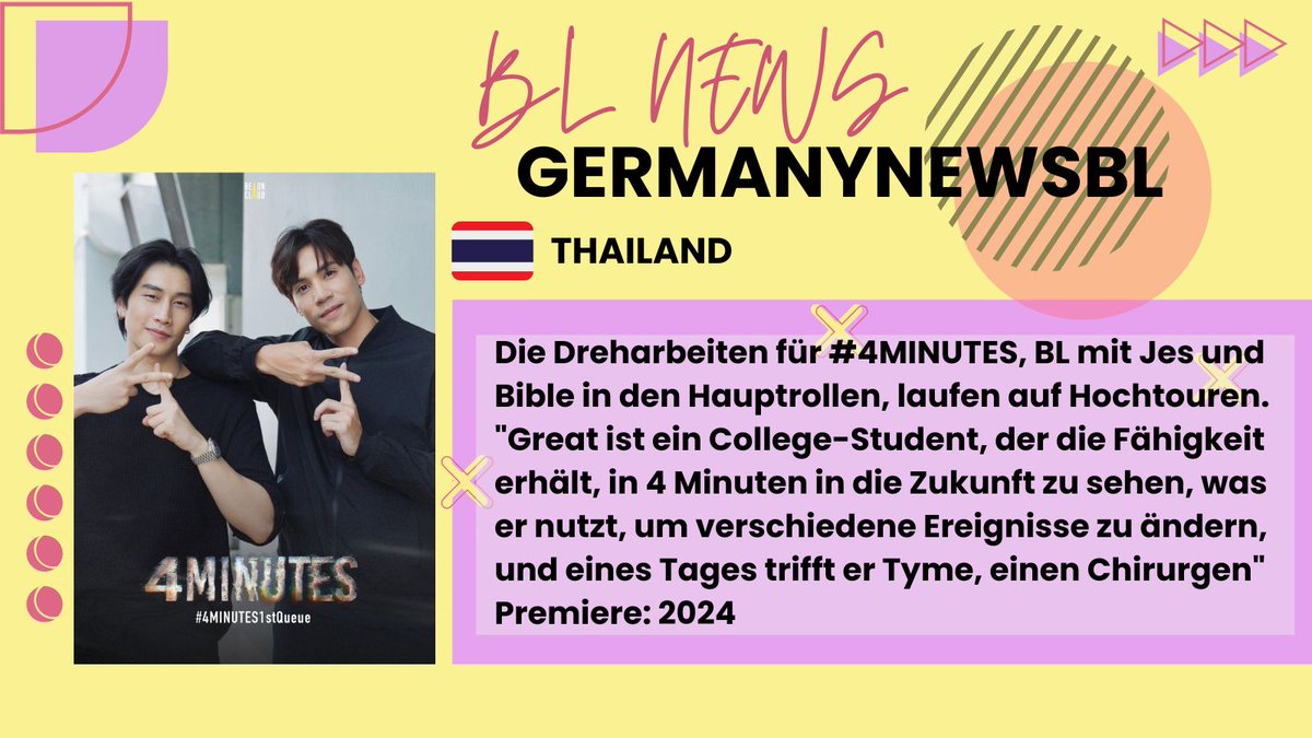 gnewsbl's tweet photo. Die Dreharbeiten für #4MINUTES, BL mit Jes und Bible in den Hauptrollen, laufen auf Hochtouren. https://t.co/6rYfVX1uvL