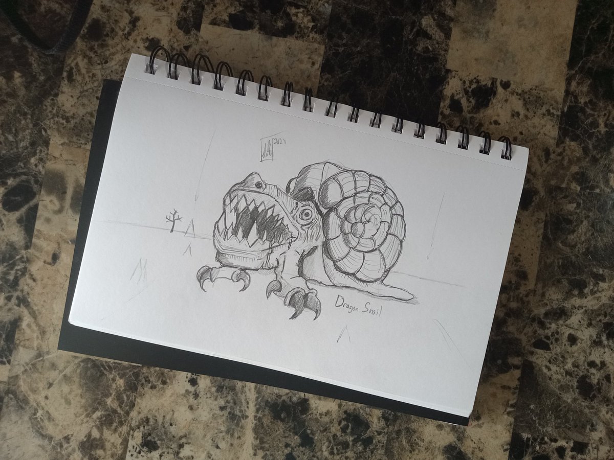 sam_hice's tweet photo. Should i make him a #sticker ??So I know I put up the reel already but I just love this little guy and wanted to show off his detail. He is my little snail dragon friend.

#dragon #snail #monster #5e #homebew #dnd #dungeonsanddraons #art #artwork #artist #sketch #pencil https://t.co/F1oyOxhsHz