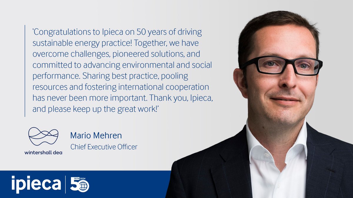 #Ipieca50 'Sharing best practice, pooling resources and fostering international cooperation has never been more important. Thank you, Ipieca, and please keep up the great work!' Mario Mehren, Chief Executive Officer, @wintershalldea More 👉 rebrand.ly/iftfvmr