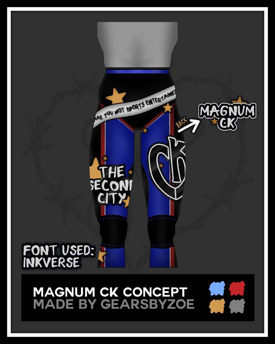 THE SECOND CITY! 📢

had so much fun creating these
mutoh and funk inspired tights
for magnum ck. had to restart a
couple times but the final product
came out well i think! 

#wrestlinggear | #wrestling