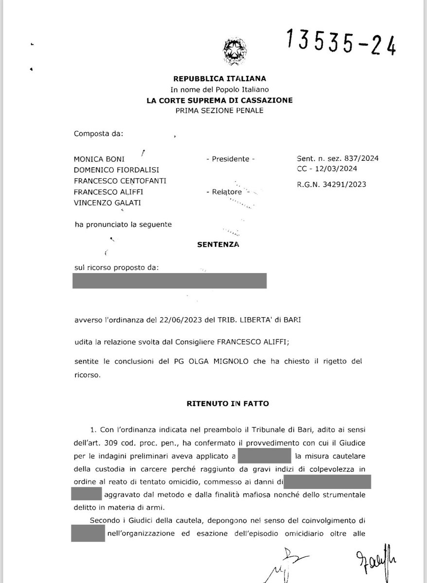 elenikla_3's tweet photo. Step by step we are coming to the goal! Another sentence of Italian Supreme Court of Cassation against the use of #encrochat #skyecc https://t.co/Ksp4bDtONO