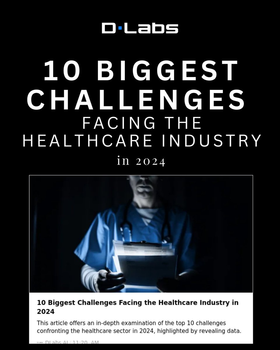 🚑 #Healthcare faces a critical crossroads in 2024, grappling with challenges that could reshape its future. From staffing shortages to technological integration, how can we navigate these turbulent waters? 

💡 Read the article dlabs.ai/blog/10-bigges…

#health #medicine #MedTech
