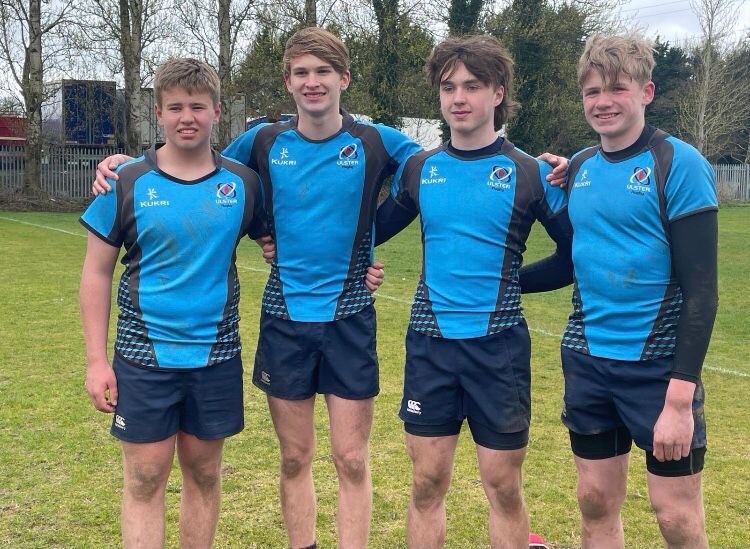 Well done to Ballymena Academy pupils John Ireland, Patrick McCarey, Dylan Ritchie and Zak Topping who were involved in the Ulster U16 Blitz at Roughfort today. Well done boys 👏