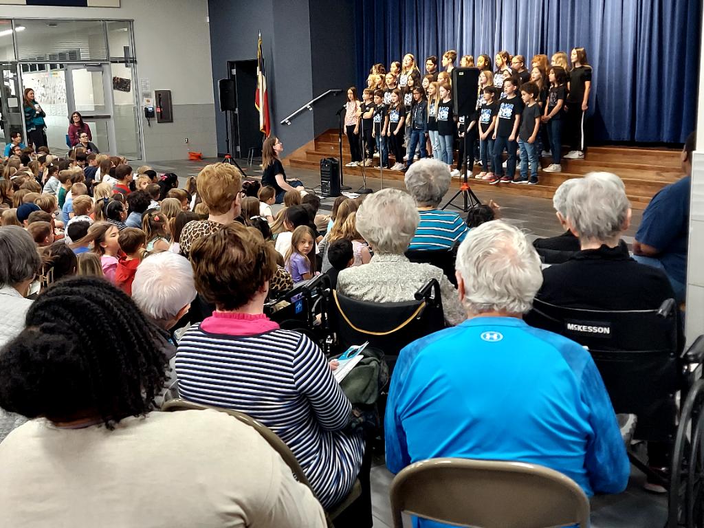 Loved having our special guest from "The Crossings" here today to listen to our amazing Satellite Singers under the direction of Mrs. Amelung. Thank you Mrs. Crowell for making possible.