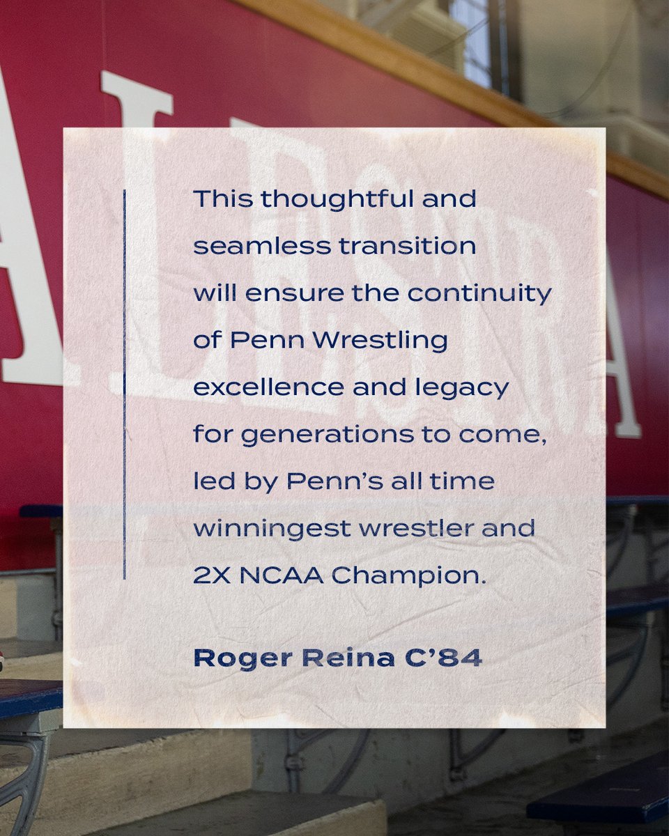 𝙈𝙖𝙟𝙤𝙧 𝘿𝙚𝙘𝙞𝙨𝙞𝙤𝙣. Two-time national champion Matt Valenti C '07 will succeed Roger Reina as head coach beginning in the 2025-26 season. #TheMovement x #FightOnPenn🔴🔵