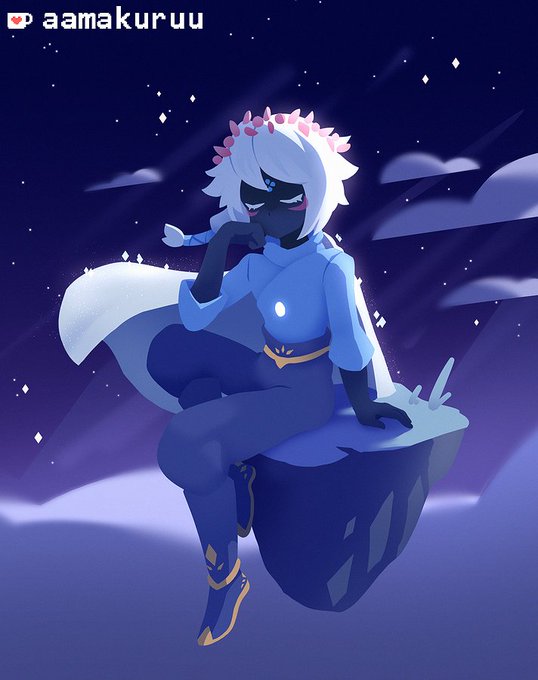 「night sky white hair」 illustration images(Latest)