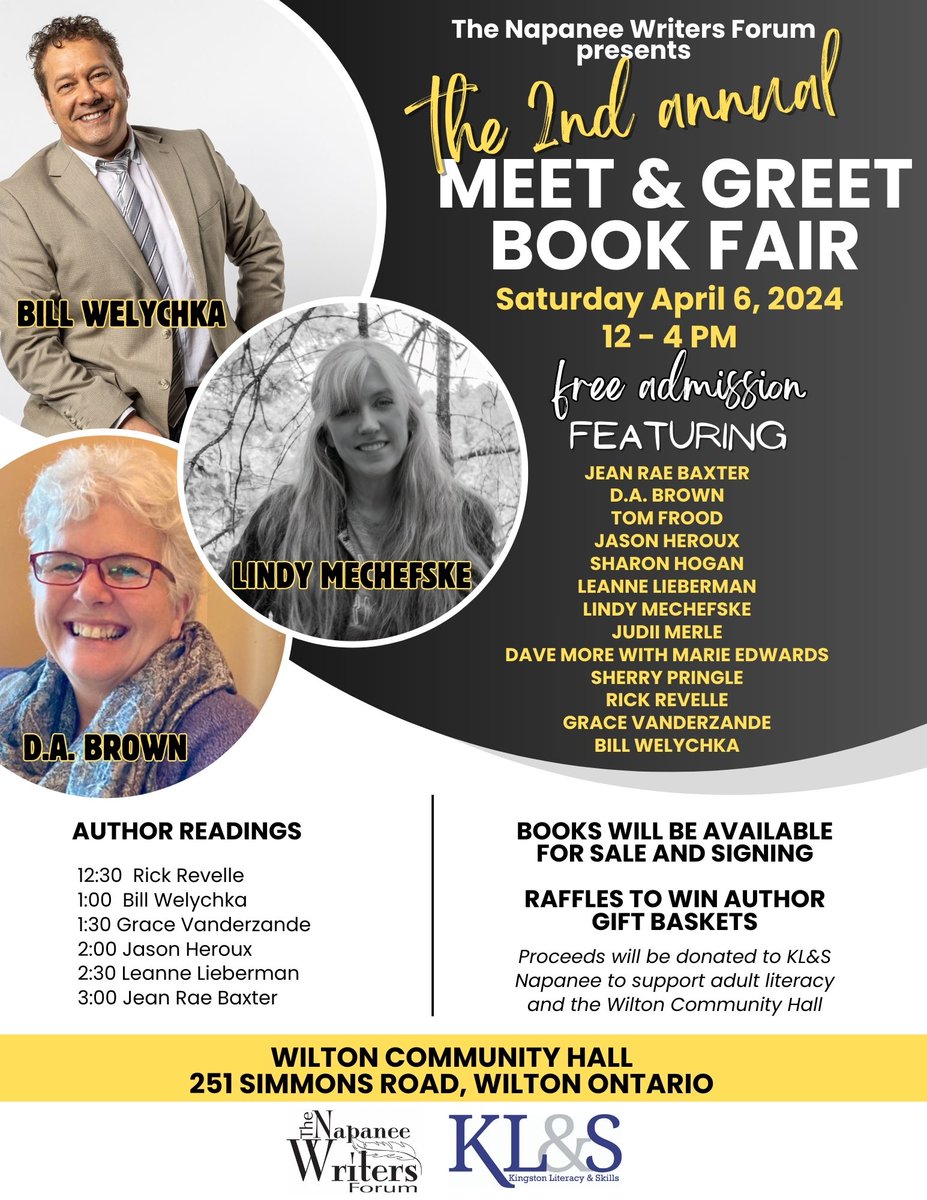 Rick Revelle (@revellerick) on Twitter photo Napanee Writers Forum Meet & Greet this Saturday Noon to 4PM at Wilton Community Hall. Free Admission. Raffles for book baskets. Proceeds to Napanee Literacy & Skills. Stop at the famous Wilton Cheese Factory and the Wilton Store @LindyMechefske <a href="/billwelychka/">Bill Welychka</a> <a href="/ButtonsThoughts/">Grace Vanderzande 🇨🇦</a> Napanee Writers Forum Meet & Greet this Saturday Noon to 4PM at Wilton Community Hall. Free Admission. Raffles for book baskets. Proceeds to Napanee Literacy & Skills. Stop at the famous Wilton Cheese Factory and the Wilton Store @LindyMechefske <a href="/billwelychka/">Bill Welychka</a> <a href="/ButtonsThoughts/">Grace Vanderzande 🇨🇦</a>