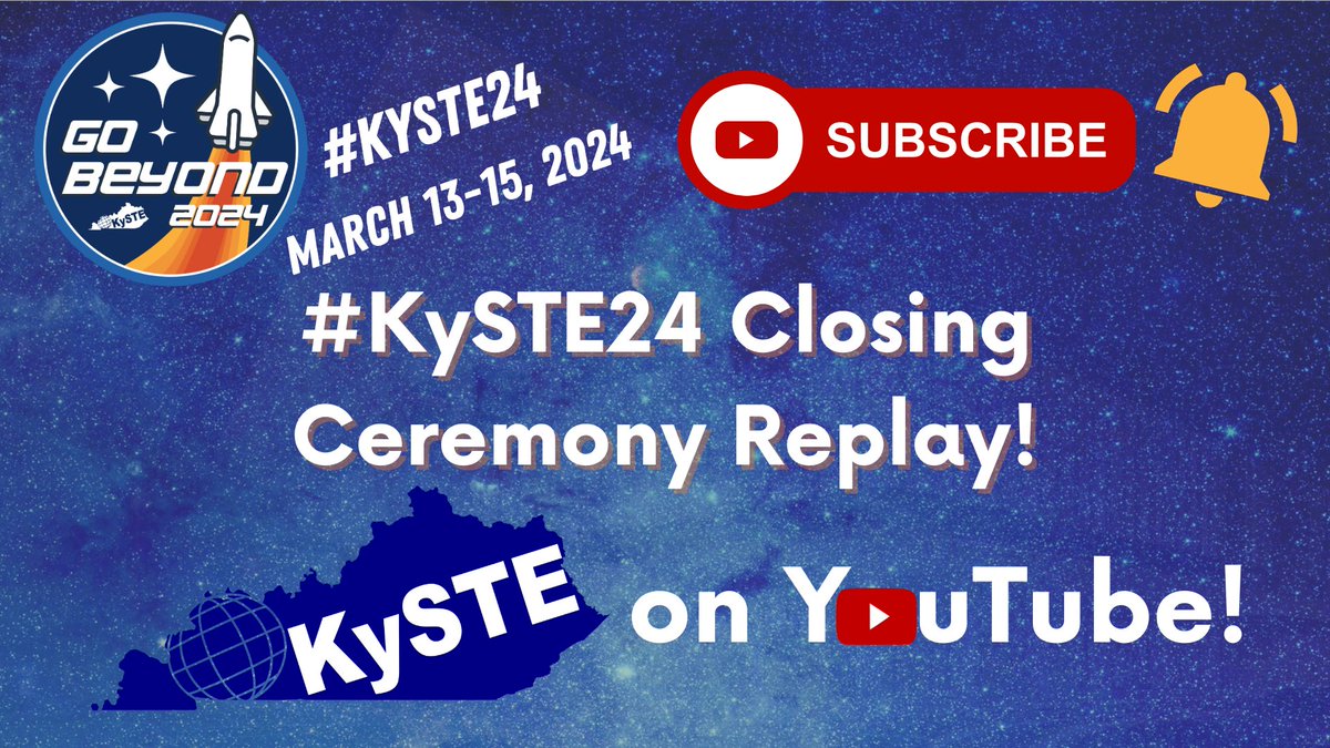 In case you missed it! Our #KySTE24 Closing Ceremony is now on YouTube - Grant Awards Announced over $71,000! IMPACT Leader, Teacher & Technical Support of the Year! 2024 Making IT Happen Award - Mary Ann Rankin - KySTE Lifetime Achievement -David Couch! youtu.be/4VqHCfqJ534