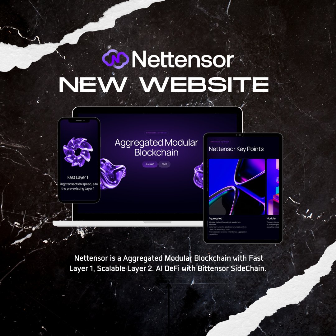 💻 Website Launch: Our brand new website is now live nettensor.com We believe our new website matches our new vision and the quality of what we’re building and delivering to our community over the coming months, and we couldn’t be more excited to showcase it to you.