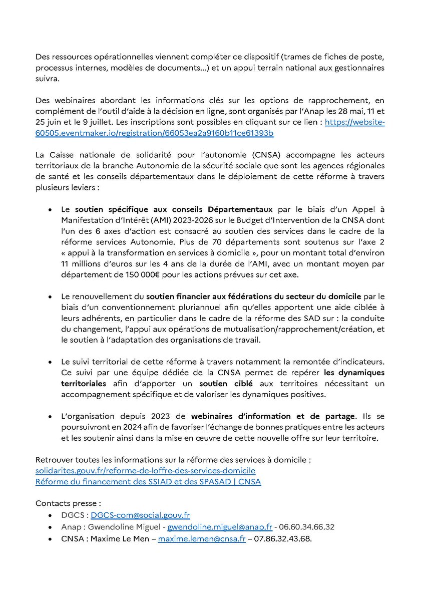 📣Nouvelle réforme des services autonomie à domicile (SAD) L’Anap vous accompagne : 🛠️1 outil de simulation de regroupements de structures 🖥️1 webinaire pour s'approprier l'outil 📚22 fiches thématiques : étapes clés 🔍Des ressources opérationnelles ➡️anap.fr/s/article/refo…