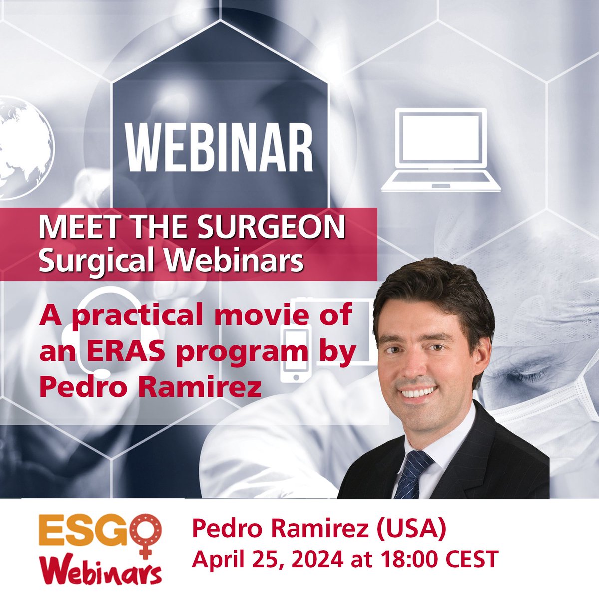 Sign up for this month’s #MeettheSurgeon webinar with @PedroRamirezMD ! We’re looking forward to watching a practical movie of an ERAS programme with the @IJGConline Editor in Chief! 📆 April 25, 18h 👉 buff.ly/3M4Am8Z #hipec #gynonc #oncoalert