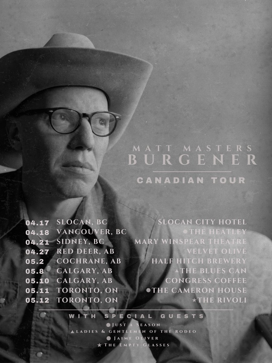 I'm on a solo tour this month. I hope you can catch a show. I'll have a few band dates in May. I haven't done a gig since December. That's my longest break from performing since I started 25 years ago. I'm nervous about these shows but I'm also excited about having new songs.