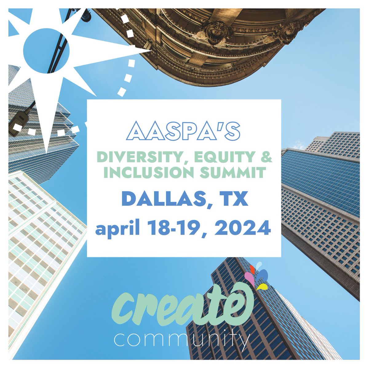 AASPA's Diversity, Equity & Inclusion Summit is in two weeks! Register today and #CreateCommunity! 🔗bit.ly/48ENNb7