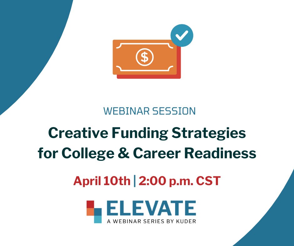 Join in on our new webinar series, Elevate, to hear from industry experts on the latest topics in college and career readiness. Register now for our April webinar on funding strategies to maximize impact for your school or organization! okt.to/h1T8Zi