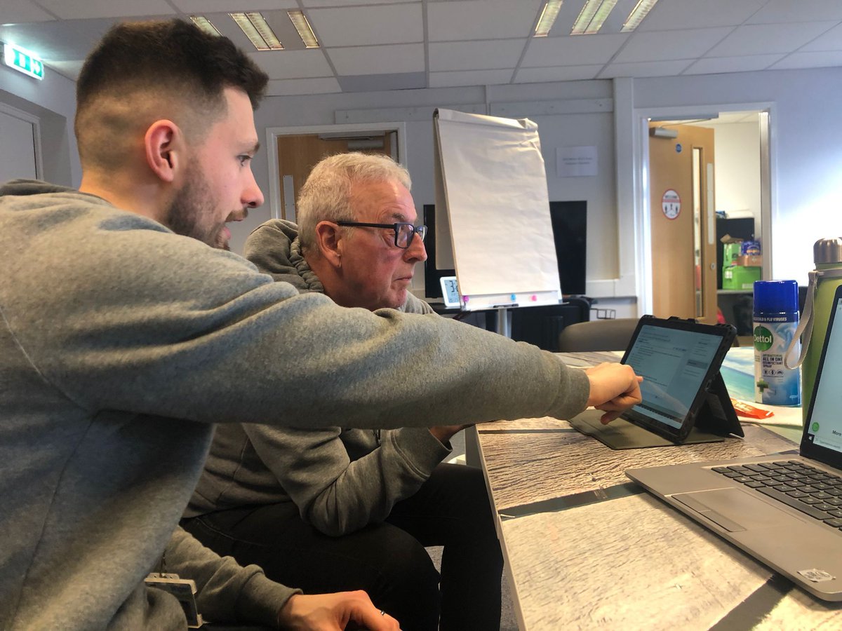 🙏 Join us tomorrow at our Digital Community Partners @WiganLeighCarer for their Digi-Skills Drop in! 🕐 2pm - 4pm, brilliant TechMate trained volunteers will offer advice/support on all things basic digital skills! ☕ Not forgetting the brews and biscuits too! #DigitalWigan