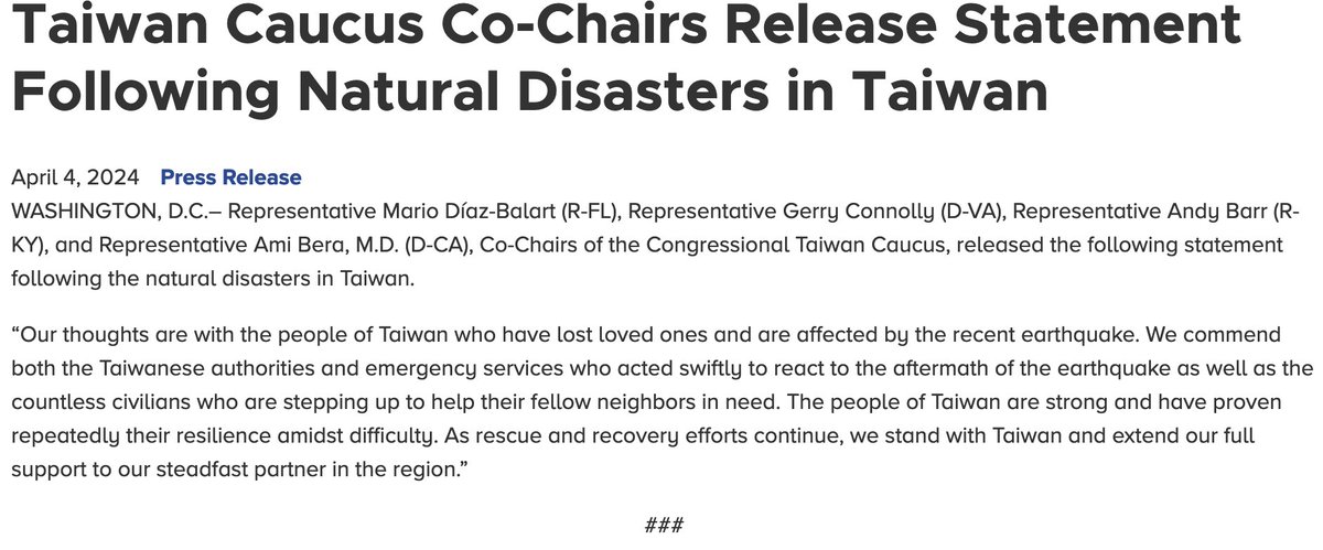 Our thoughts are with the people of Taiwan who were affected by the recent earthquake. #TaiwanEarthquake Read our full statement.👇