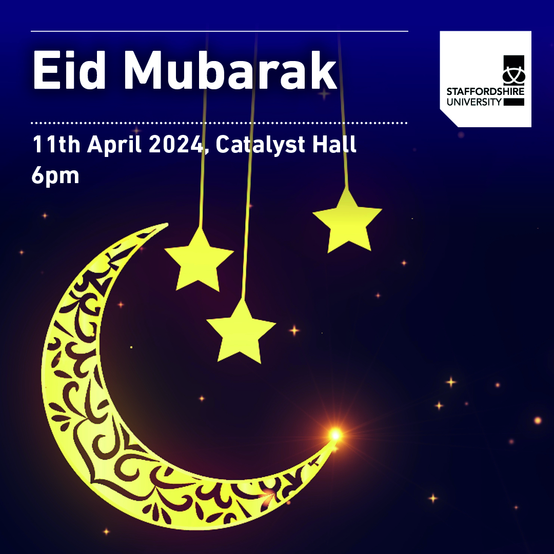 Don't forget to get your tickets for the @staffsuni Eid Celebrations on the 11th April! Just £1! Head to loom.ly/xS4o_n0 to get yours!