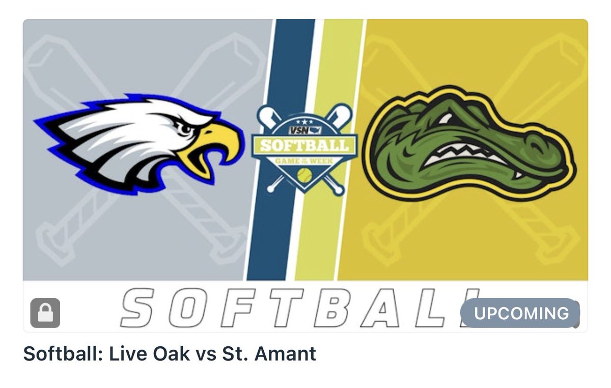 Time again for the VSN Softball Game of the Week and today we feature a DI Non-Select Showdown as No.2 St. Amant (20-8) host No.14 Live Oak (16-13) at 5:00pm. Join @pboron88 and @UhleMatt on the call 🎙️￼ Link to game here varsitysportsnow.com/videos/softbal… @liveoaksb_ @_STAsoftball