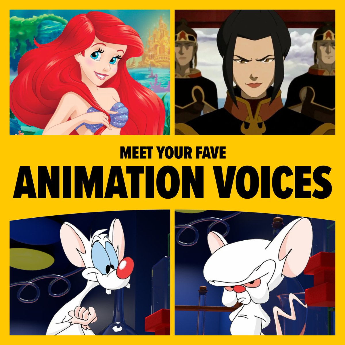 Looks like your fave animated characters have escaped to the real world. Meet the voices behind Miles Morales, Ahsoka, Captain Rex, Ariel, & more at #FANEXPOBoston this June: spr.ly/6015ZF4yB @thejodibenson @deebradleybaker @GreyDeLisle @yakkopinky @MAURICELAMARCHE